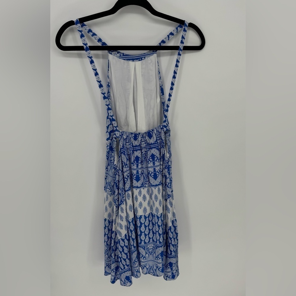 lulu's Hide Away Blue and White Print Halter Dress Size Small - Picture 12 of 14